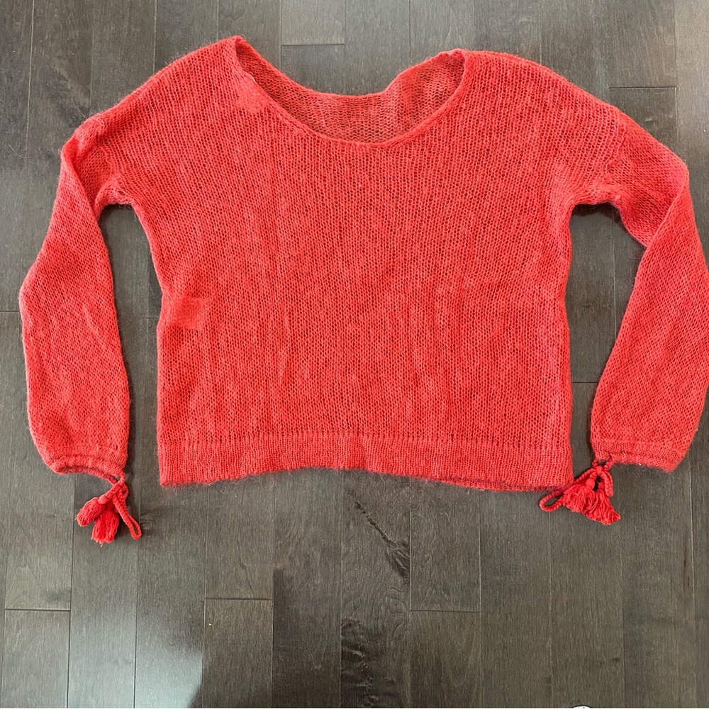 Sezane Dickey Mohair Merino Sweater Tassel Boho Open Knit Lightweight M - Picture 9 of 10